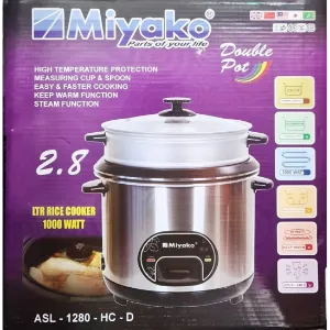 Miyako Automatic Rice Cooker 3 in 1 | Miyako 2.8L Non-Stick Double Pot Rice Cooker