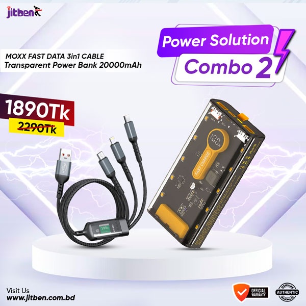 Power Solution Combo 2 (PowerBank 20,000mAh & Fast Data Cable 3in1)
