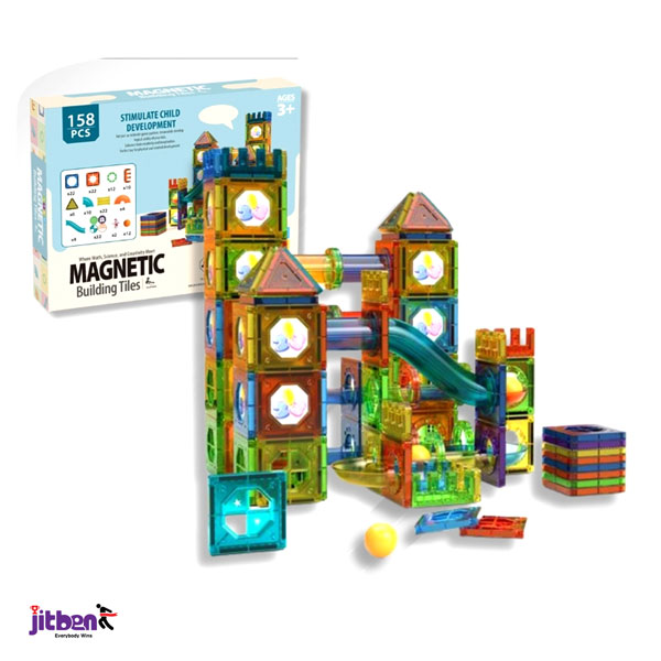 158 Piece Set 3d Magnetic Tiles Toys-Creative Magnetic Blocks