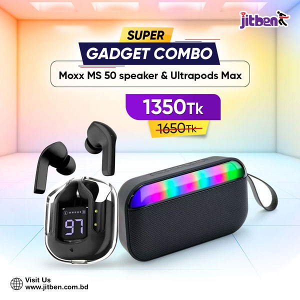 Super Gadget Combo (Moxx MS-50 Speaker + Ultra Pods Max )