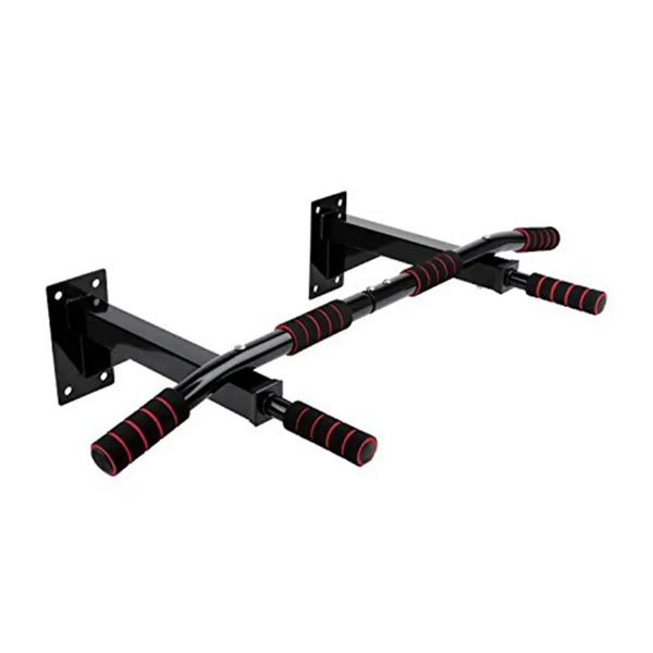 Wall Mounted Pull Up Chin Up Bar - Foam Grip - Black