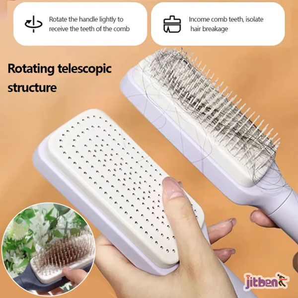 Automatic Cleaning Rotating Lifting Comb | Fashionable Hair Comb ( For All Hair Types)