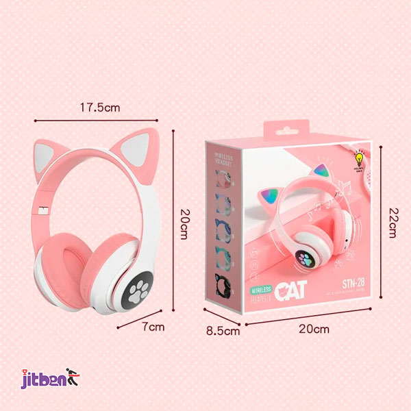 STN28 Cute Cat Ears Wireless Bluetooth Headphone Stereo Music Headset with Mic - Image 4