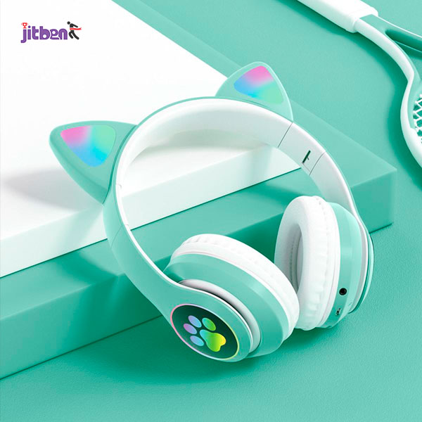 STN28 Cute Cat Ears Wireless Bluetooth Headphone Stereo Music Headset with Mic