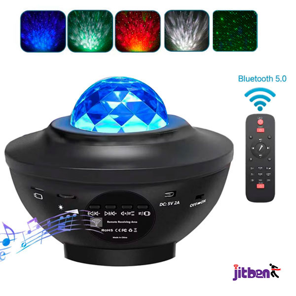 Starry Projector Night Light Galaxy Starry Night Lamp Ocean Wave Projector With Bluetooth Speaker