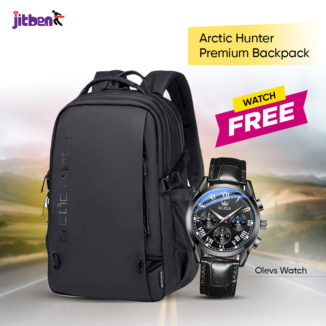 Travelars Combo 2 (Arctic Hunter Travel Bag & Oleves Watch)